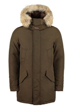 Polar fur trimmed hood parka-0